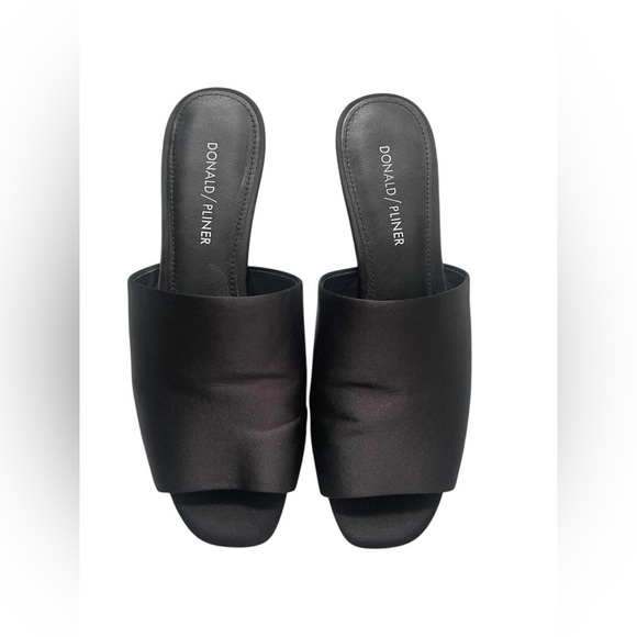 Donald J. Pliner Shoes - Satin Mules Black Slip On Slides with a 2.5" Heel by Donald Pilner 7.5